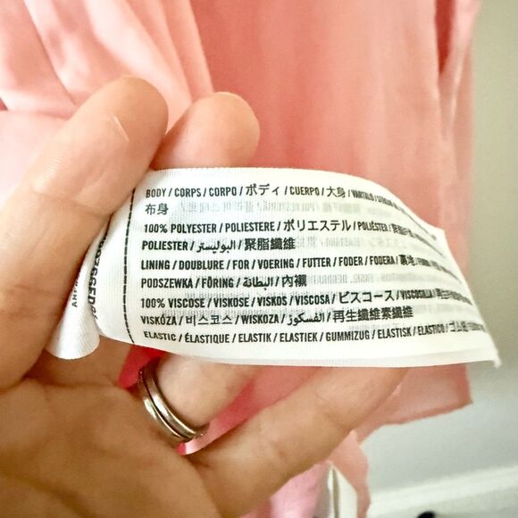 NWT Abercrombie & Fitch Tie Strap Button Midi Sundress in Pink - Size M - Picture 7 of 7